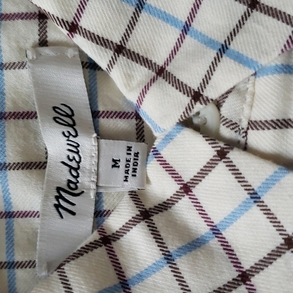 Madewell Ex-Boyfriend Oversize Plaid Button Down Top Women's Sz M NWT - Picture 5 of 6